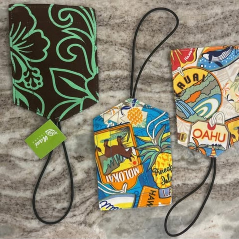 Nani Island Fabric Luggage Tags! New! Set of 3!